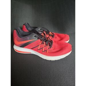 Men's Nike Zoom Winflo 3 RED BLACK WHITE Running Shoes Sz 10 Athletic Gym